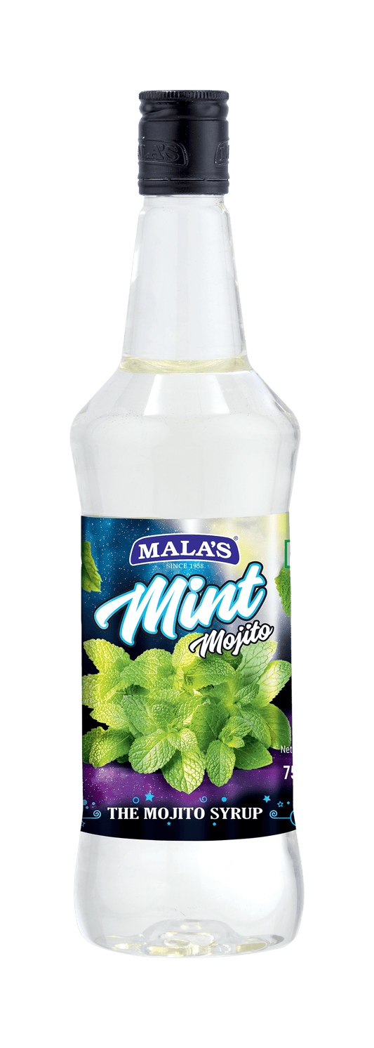 Mala's Transparent Mint Mojito Cordial Syrup 750 ml for Mocktail & Cocktail MOCKTAIL Mala's