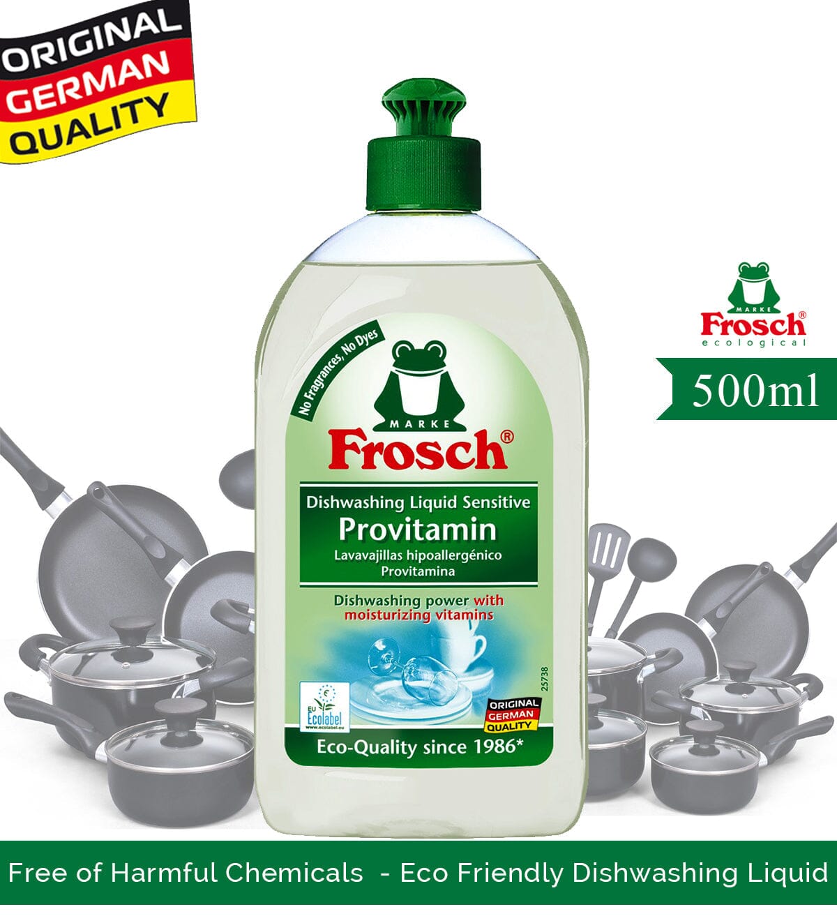 Frosch Citrus Dishwashing Liquid - 500 ml Cleaner Frosch