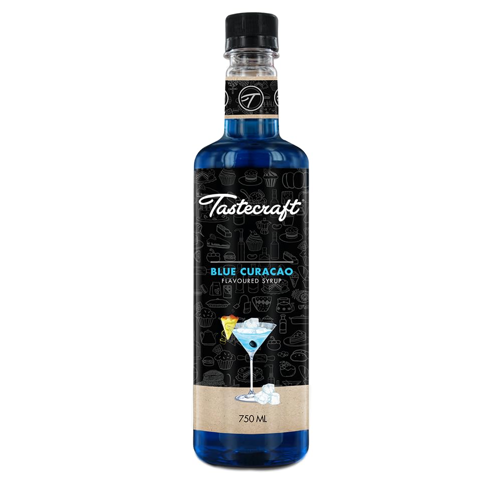Tastecraft Blue Curacao Flavoured Syrup 750ml [Exotic Ingredients, Naturally Infused, Authentic Taste]
