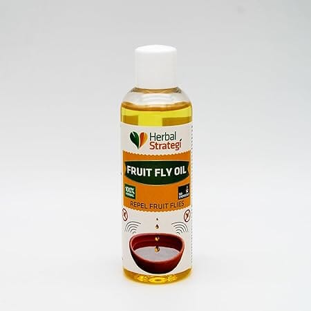 Herbal Strategi Fruit Fly Oil 100 ML | 100% Herbal |Unique blend of plant extracts & Herbal oils |No chemicals, Non-Toxic & Eco friendly, No side effects | Also acts as a Room Freshner