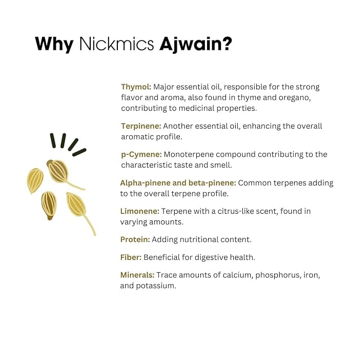 NICKMICS Ajwain Premium (Carom Seeds), 100gm
