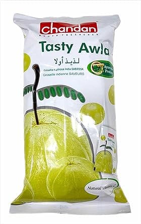 CHANDAN Mouth Freshener TASTY AWLA 50 Sachets | 140gm | Mukhwas | Awla Chews 100% Natural | Contains Amla Mixed with Spices Mukhwas - Mouth Freshner Chandan