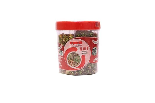 Chandan Mouth Freshener 5 in 1 Mix Mouth Fresheners Sweet Fennel Mix | Kashmiri, Special, Jet, Poona & Gulab Mukhwas, 8.82 oz / 250 g