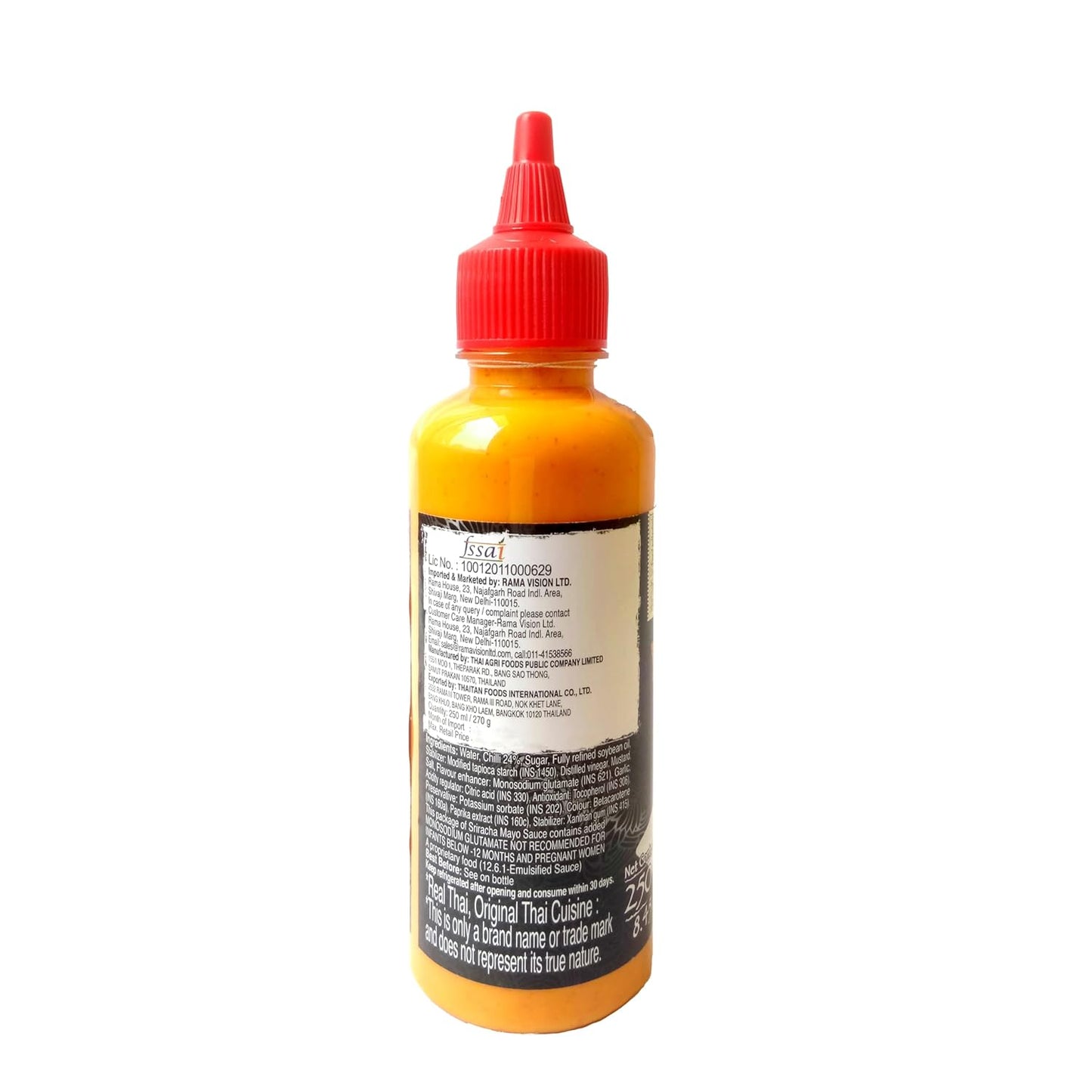 Real THAI Original Thai Cuisine Sriracha Mayo Sauce, 8.45 fl oz ℮ 250 ml ℮ 270 g