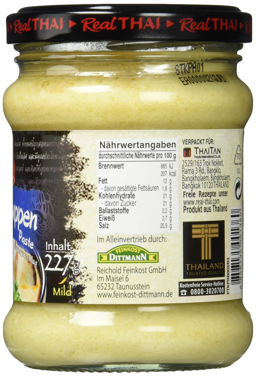 Real THAI Original Thai Cuisine Tom Kha Soup Paste, 8 oz ℮ 227 g