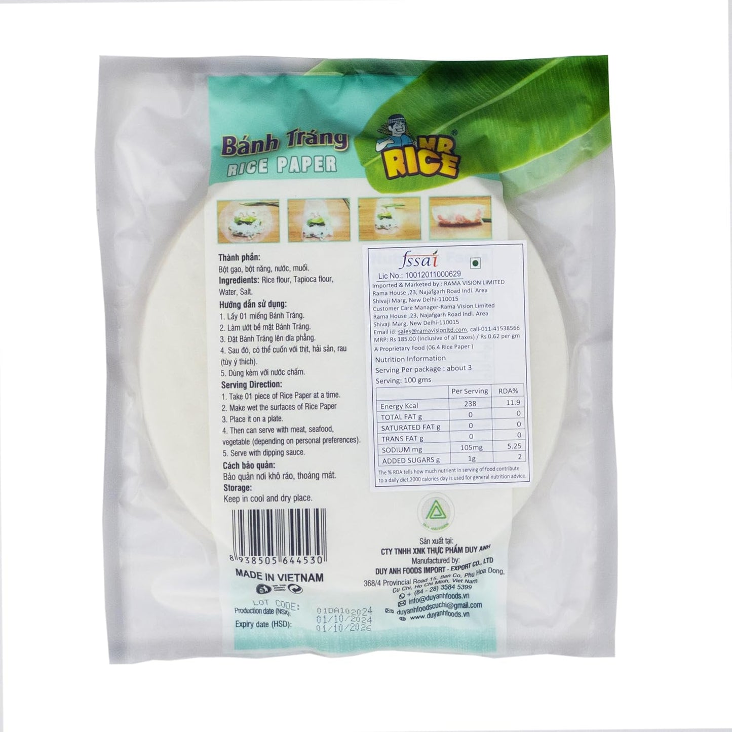 Mr Rice Fresh Roll Rice Paper 16cm (300gm)