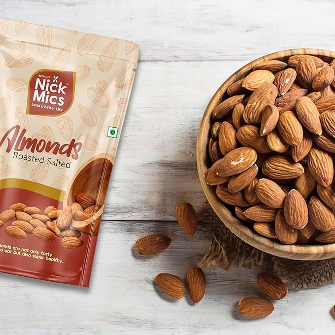 Nickmics Roasted and Salted Almonds 250g