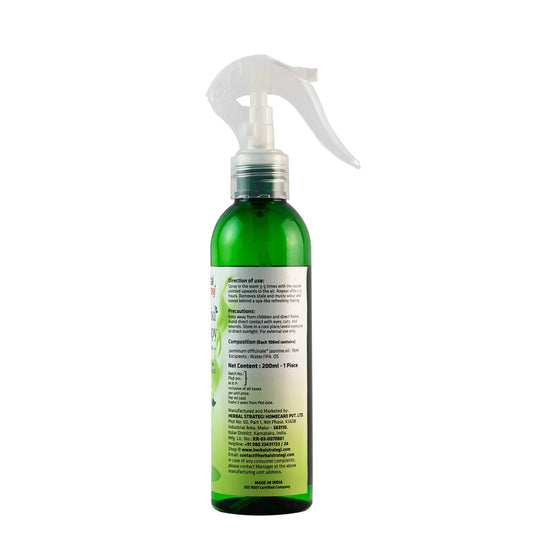 Herbal Strategi Jasmine Aroma Therapy - Spa Fresh - 200ml | Infused with Pure Jasmine Essential Oil | 100% Pure and Undiluted. No additives or Fillers| Long Lasting | Non Toxic, Safe No side effects | Kid & Pet friendly | Cruelty free Vegan. Aroma Therapy Herbal Strategi