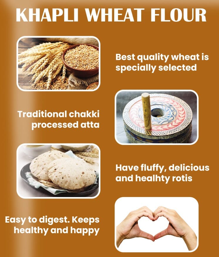Deccan Organic KHAPLI (EMMER) WHEAT ATTA Flour 1 kg Pouch Grocery Deccan Organic