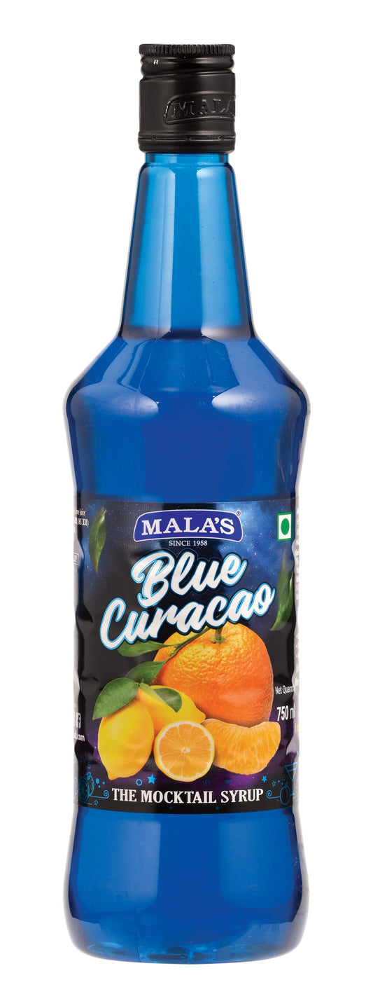 Mala's Blue Curacao Cordial Syrup 750 ml | For Mocktail & Cocktail | Blue Lagoon | Cool Blue MOCKTAIL Mala's