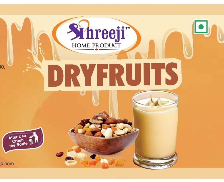 Shreeji Dry Fruits Syrup Mix with Milk for Making Juice 750 ml
