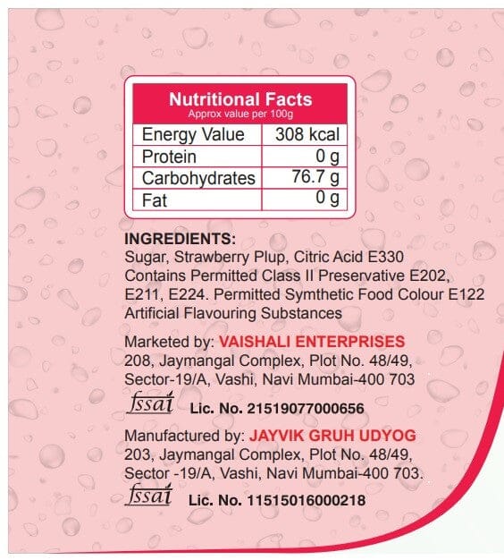 Shreeji Fresh Strawberry Syrup Mix With Milk For Making Juice 750 ml Syrup Shreeji