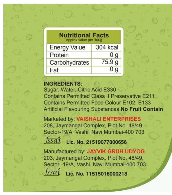 Shreeji Green Apple Syrup Mix With Water / Soda For Making Juice 750 ml Syrup Shreeji