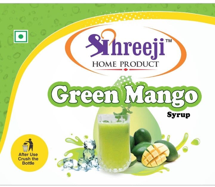 Shreeji Green Mango Syrup Mix with Water / Soda for Making Juice 750 ml Syrup Shreeji