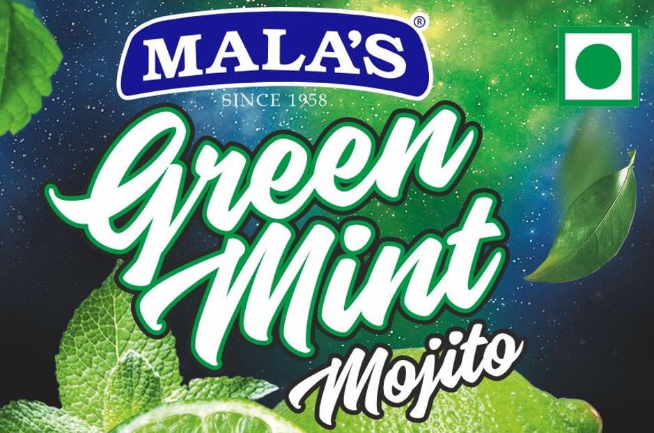 Mala's Green Mint Mojito Cordial Syrup 750 ml for Mocktail & Cocktail MOCKTAIL Mala's