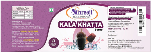 Shreeji Kala Khatta Syrup Mix with Water / Soda for Making Juice 750 ml Syrup Shreeji