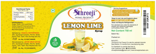Shreeji Lemon Lime Syrup Mix with Water / Soda for Making Juice 750 ml