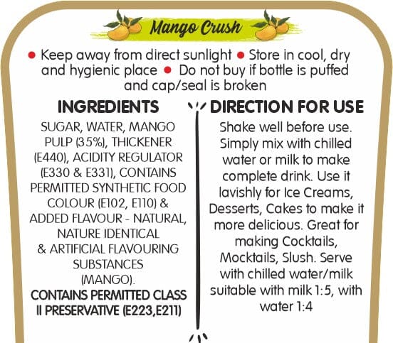 Frujoy Mango Crush 750ml | For Fruit Mocktail | Cocktail | Cake | Baking Essentials | Juices | Beverages Crush Frujoy