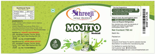 Shreeji Mojito Syrup Mix with Water / Soda for Making Juice 750 ml Syrup Shreeji