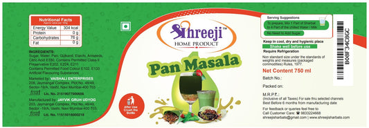 Shreeji Pan Masala Syrup Mix with Water / Milk for Making Juice 750 ml Syrup Shreeji