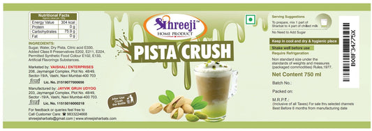 Shreeji Pista Syrup Mix With Milk For Making Milkshake 750 ml Syrup Shreeji