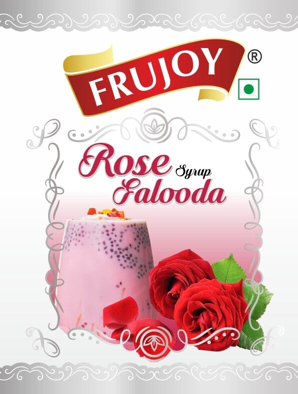Frujoy Rose Falooda Syrup 750ml | For Drinks Juices | Fruit Mocktail | Cocktail | Gulab Sharbat | Faluda | RoseMilk | Baking Essentials Crush Frujoy