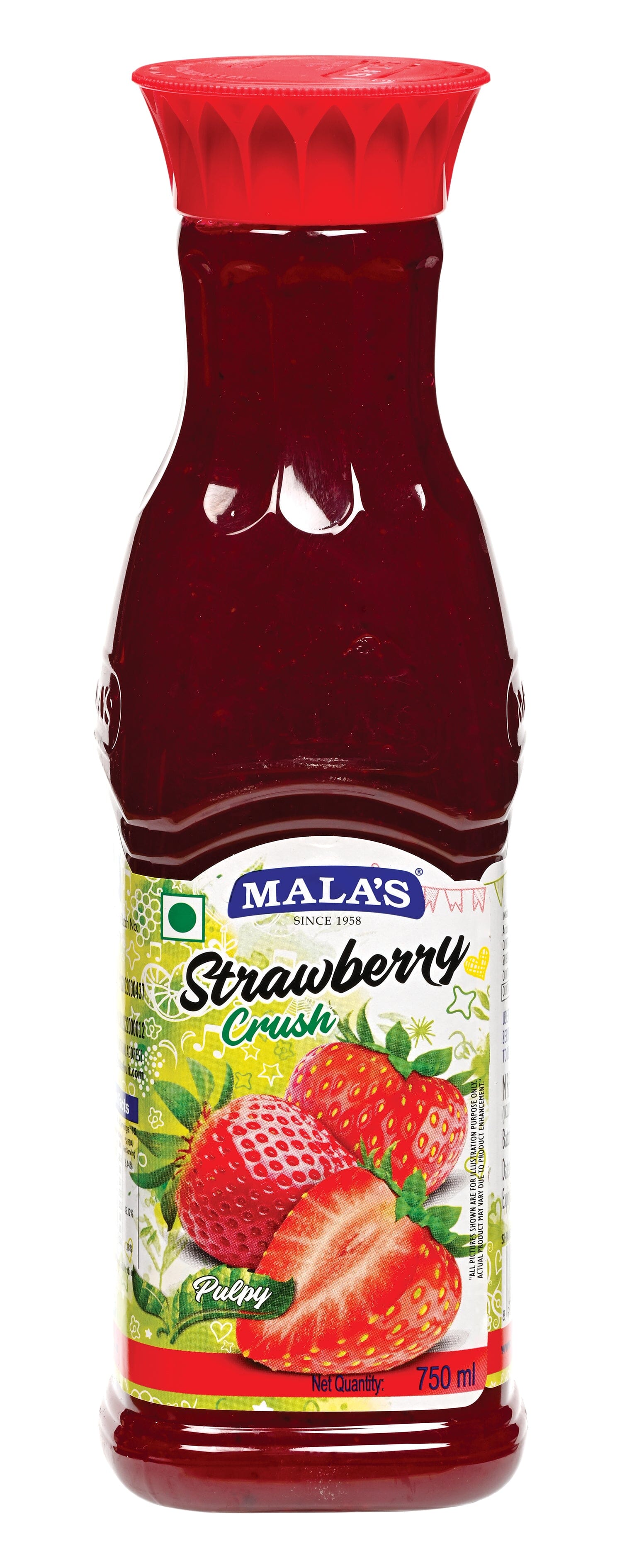 Mala's Strawberry Crush 750ml Pet Bottle Crush Mala's