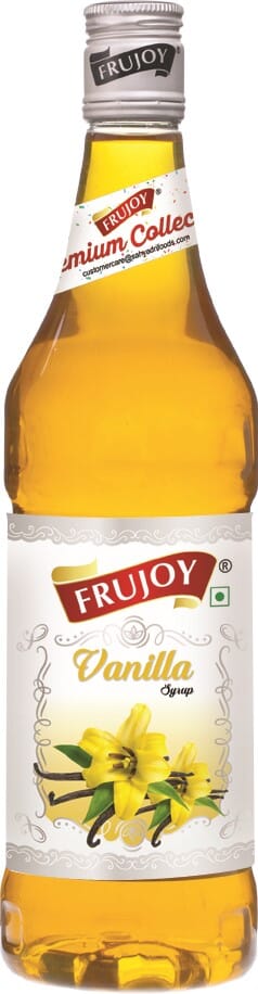 Frujoy Vanilla Syrup 750ml | For Fruit Mocktail | Cocktail | Milk Shake| Falooda | Baking Essentials Crush Frujoy