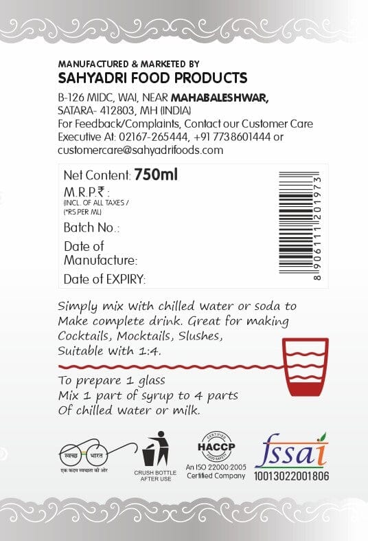 Frujoy Watermelon Syrup 750ml | For Fruit Mocktail | Cocktail | Milk Shake| Falooda | Baking Essentials Crush Frujoy