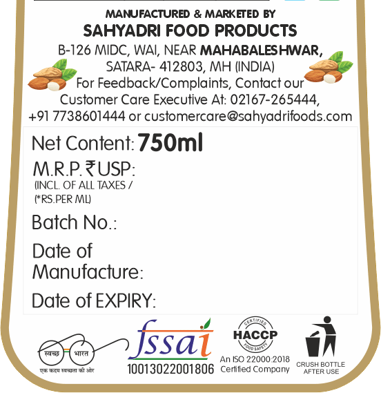 Frujoy Badam Crush 750ml | For Fruit Mocktail | Cocktail | Cake | Baking Essentials | Juices | Beverages Crush Frujoy