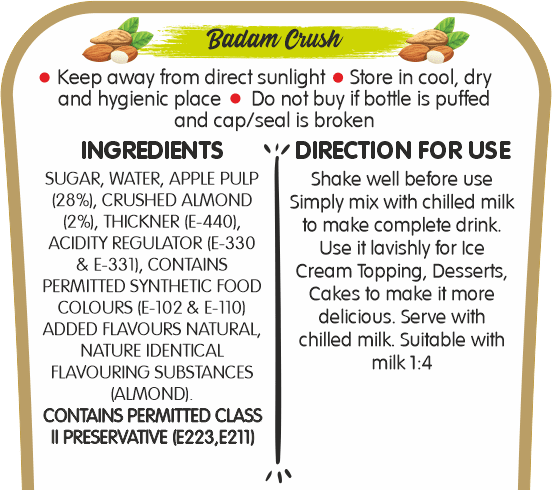Frujoy Badam Crush 750ml | For Fruit Mocktail | Cocktail | Cake | Baking Essentials | Juices | Beverages Crush Frujoy