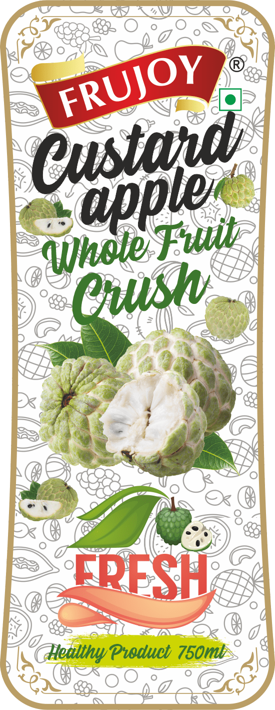 Frujoy Custard Apple Crush 750ml | For Fruit Mocktail | Cocktail | Cake | Baking Essentials | Juices | Beverages Crush Frujoy
