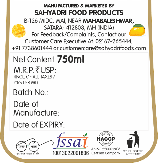 Frujoy Mango Rabadi Crush 750ml | For Fruit Mocktail | Cocktail | Cake | Baking Essentials | Juices | Beverages Crush Frujoy