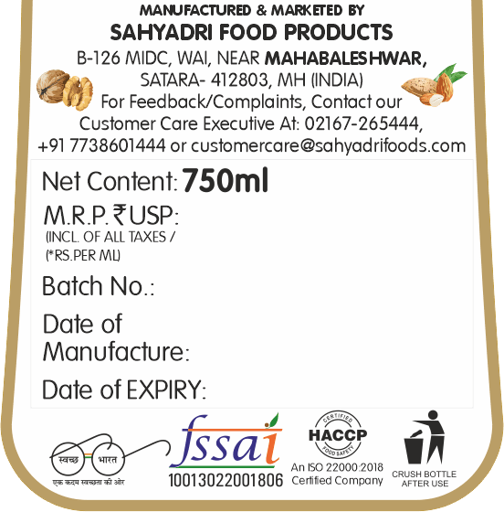 Frujoy Rabadi Crush 750ml | For Fruit Mocktail | Cocktail | Cake | Baking Essentials | Juices | Beverages Crush Frujoy