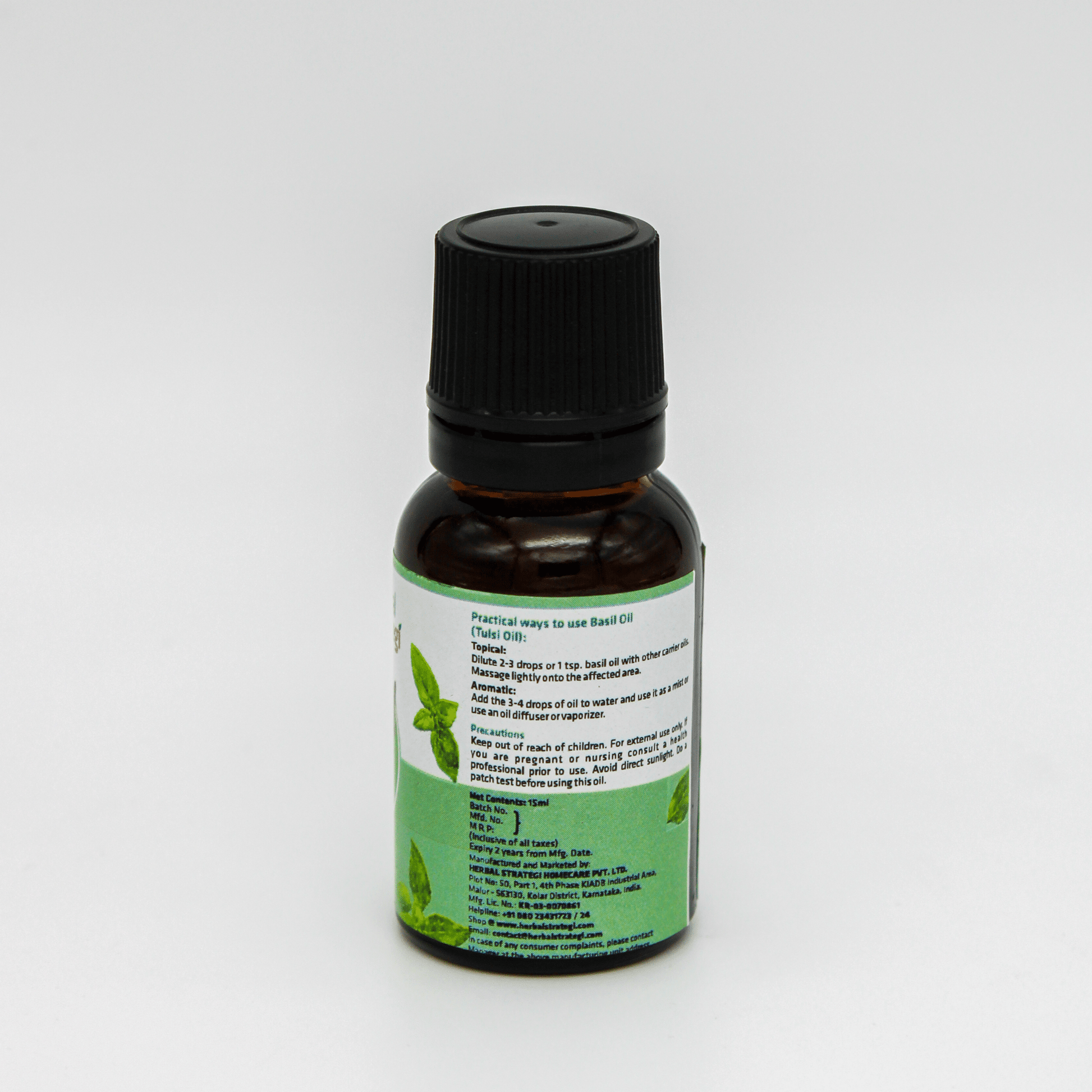 Herbal Strategi Basil Essential Oil 15 ML | Tulsi Oil Better Homes Herbal Strategi