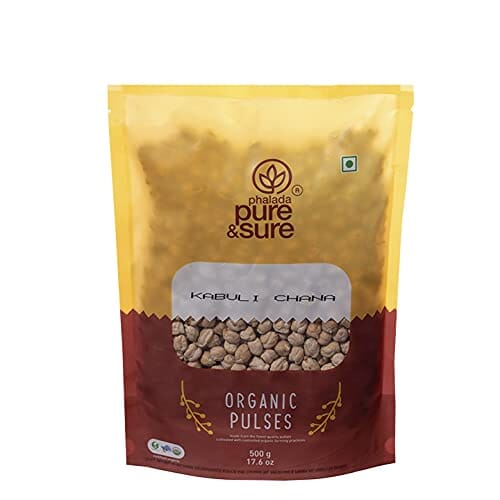 Pure & Sure Organic Kabuli Chana Dal | Healthy & Wholesome Organic Pulses | Rich in Fibre, High Protein, No Preservatives | 500gm Grocery Pure & Sure