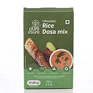 Pure & Sure Organic Rice Dosa Instant Mix | Ready to Cook Meals | South Indian Rice Dosa Mix, Delicious & Aromatic, 250g