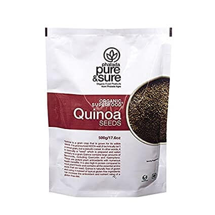 Pure & Sure Organic Quinoa Seeds | Seeds Mix for Eating Organic Healthy Food | Certified Organic Flax Seeds for Weight Loss | Omega 3, Non-GMO, No Trans Fats | 500g Super Foods Pure & Sure