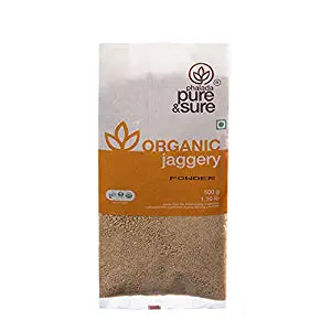 Pure & Sure Organic Jaggery Powder | Natural Sugar Jaggery Powder | Organic Jaggery Powder 500gm Sweetner Pure & Sure