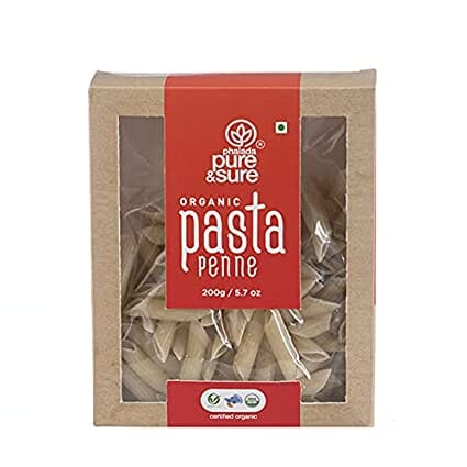 Pure and Sure Organic Pasta Penne | Whole Wheat Pasta | Suji Pasta | Semolina Pasta | Penne Pasta 200 Grams. Pasta Pure & Sure
