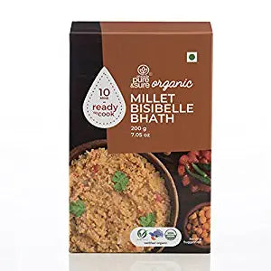 Pure & Sure Organic Millet Bisi bele Bath 200 Gms | Healthy Millet Meals Ready to Cook Instant Food Pure & Sure