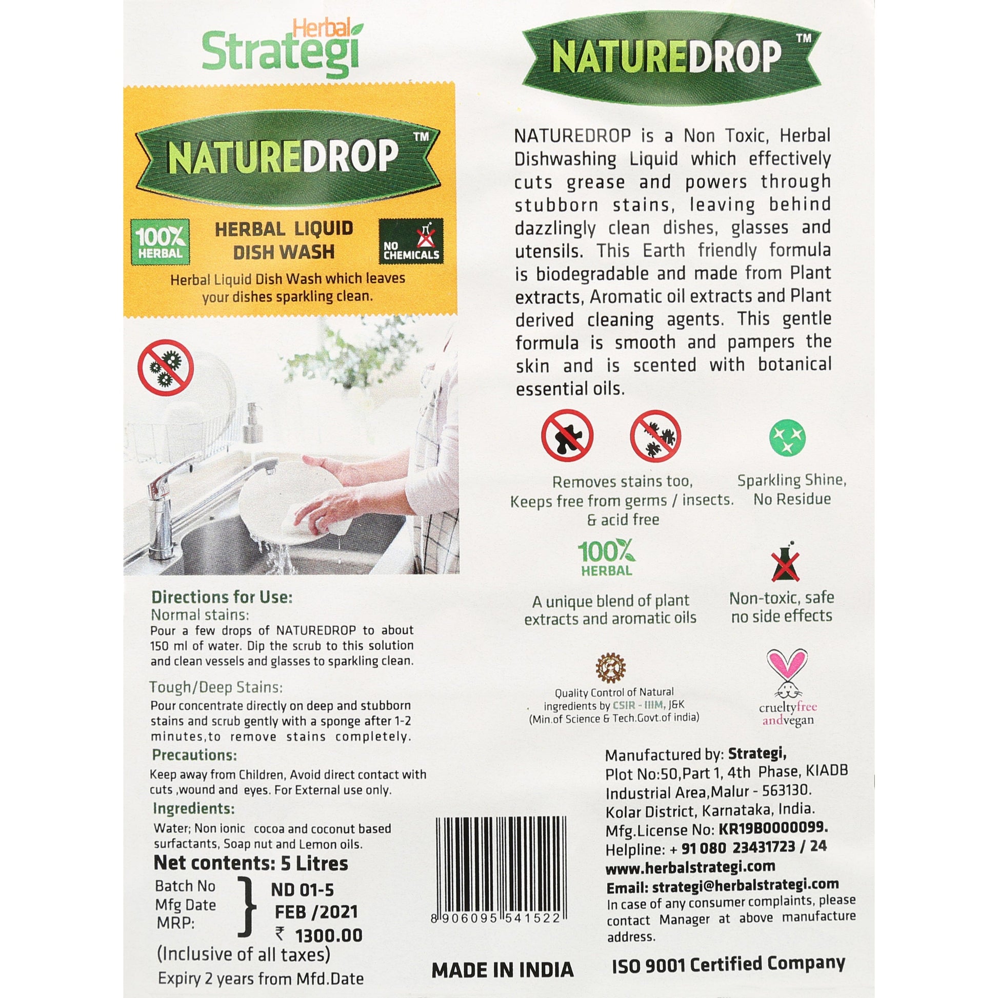 Herbal Strategi Dishwash Liquid 500ML Cleaner Herbal Strategi