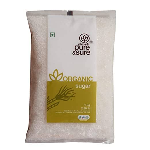 Pure & Sure Organic Sugar | Natural Sugar, Unrefined & Wholesome | Organic Sugar for Tea, Coffee & Baking, 1kg. Grocery Pure & Sure