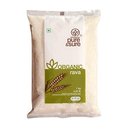 Pure & Sure Organic Rava | Ready to Cook Meals | South Indian Rava Mix, Delicious & Aromatic, 1kg Grocery Pure & Sure
