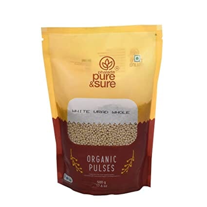 Pure & Sure Organic White Urad Dal Split, 500g | Healthy & Wholesome Organic Pulses | Rich in Fibre, High Protein, Low Calories, No Preservatives Dal Pure & Sure