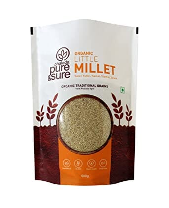 Pure & Sure Organic Little Millets | Millets for Eating Organic Healthy Food | Certified Organic Millets for Weight Loss | Gluten-free, Non-GMO, No Trans Fats | 500g Millet Pure & Sure