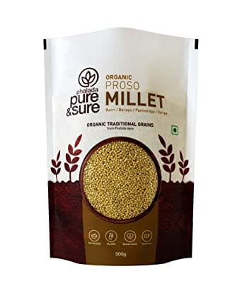 Pure & Sure Organic Proso Millets | Millets for Eating Organic Healthy Food | Certified Organic Millets for Weight Loss | Gluten-free, Non-GMO, No Trans Fats | 500g Millet Pure & Sure