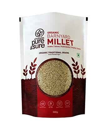 Pure & Sure Organic Barnyard Millets | Millets for Eating Organic Healthy Food | Certified Organic Millets for Weight Loss | Gluten-free, Non-GMO, No Trans Fats | 500g Millet Pure & Sure