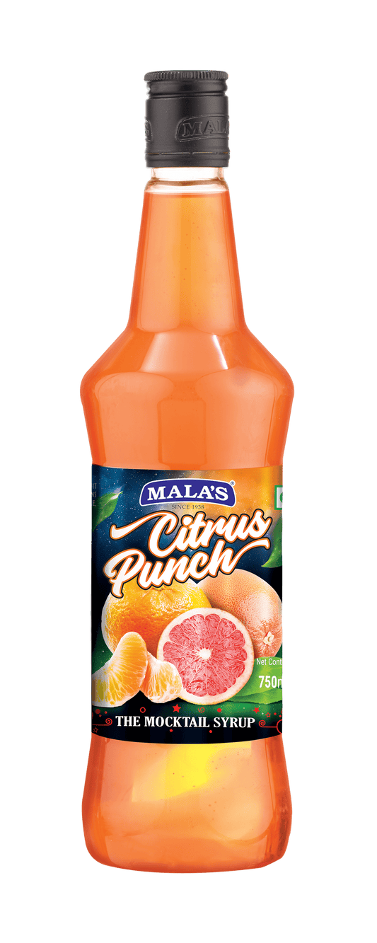 Mala's Citrus Punch Cordial Syrup 750ml for Mocktail & Cocktail MOCKTAIL Mala's