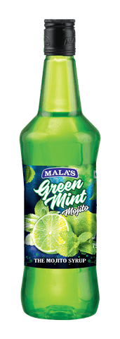Mala's Green Mint Cordial Syrup 750 ml for Mocktail & Cocktail
